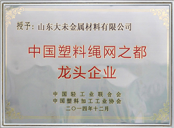 Leading enterprise of China plastic rope nets Leading enterprise of China plastic rope nets