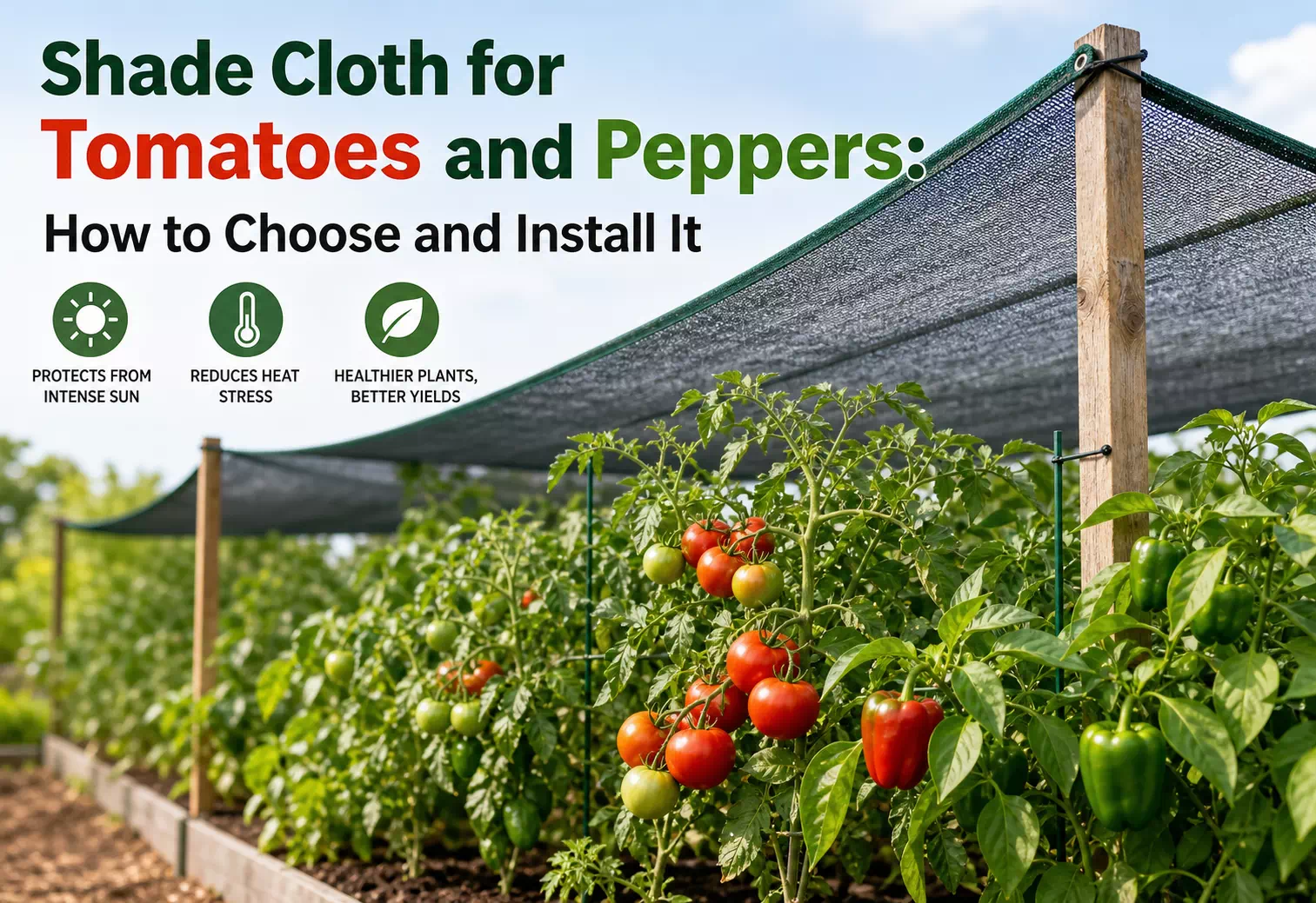 Shade Cloth for Tomatoes and Peppers: How to Choose and Install It